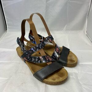 The Art Company Leather Footbed Sandals Quarter Ankle Strap Strappy Shoes 38/8